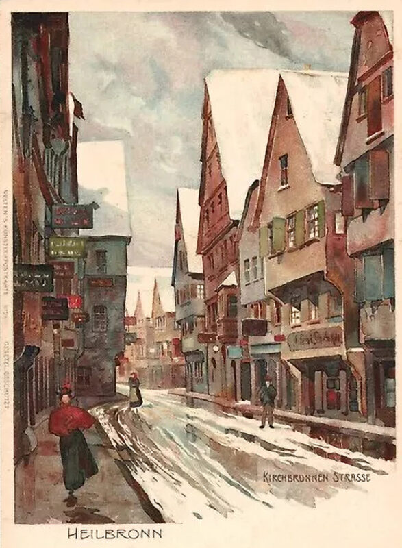 winterliche Kirchbrunnenstraße, Postkarte
